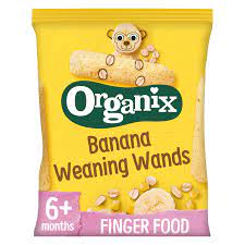 Organix Weaning Wands - Banana Weaning Wands X 5 X 25g