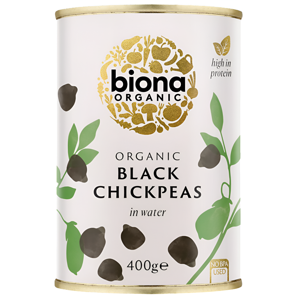 Biona Organic Veg & Pulse Cans - Chick Peas Black X 6 X 400g