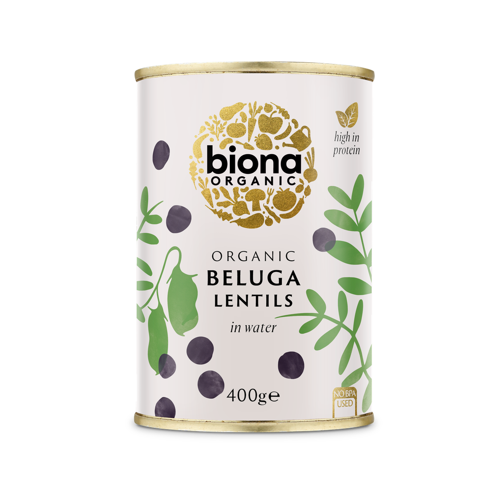 Biona Organic Veg & Pulse Cans - Lentils Beluga X 6 X 400g