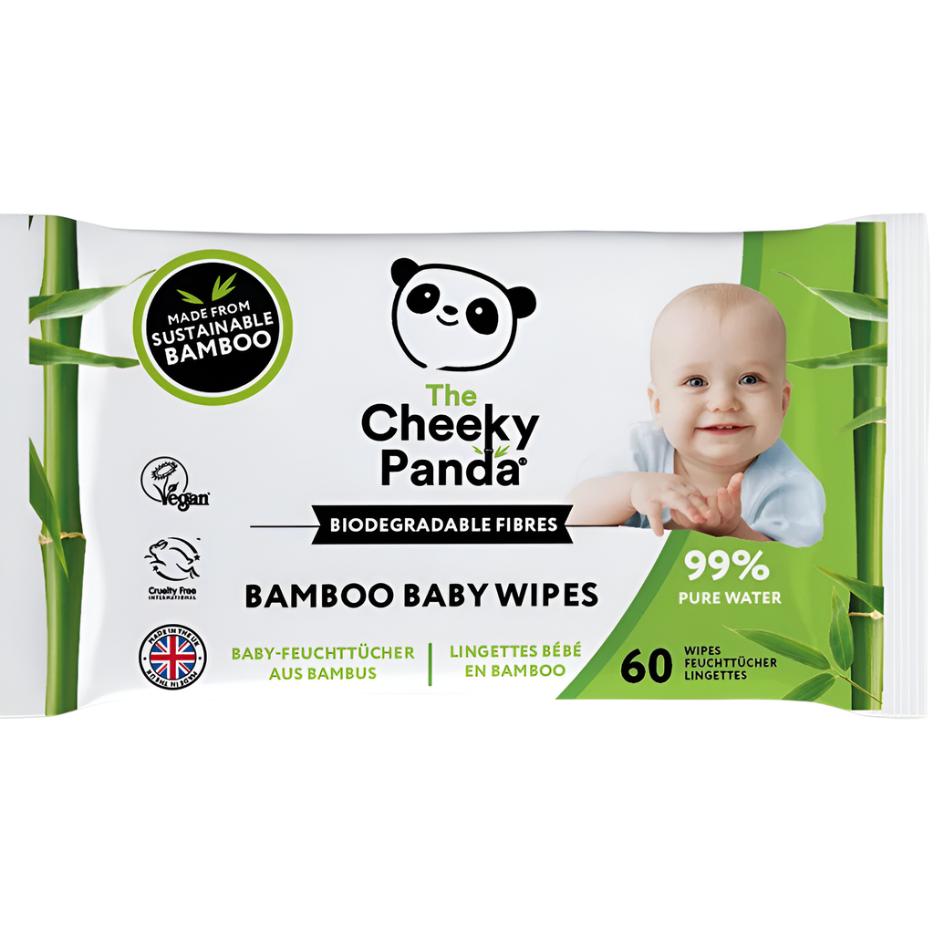 Cheeky Panda Bamboo Baby Wipes - 60 wipes