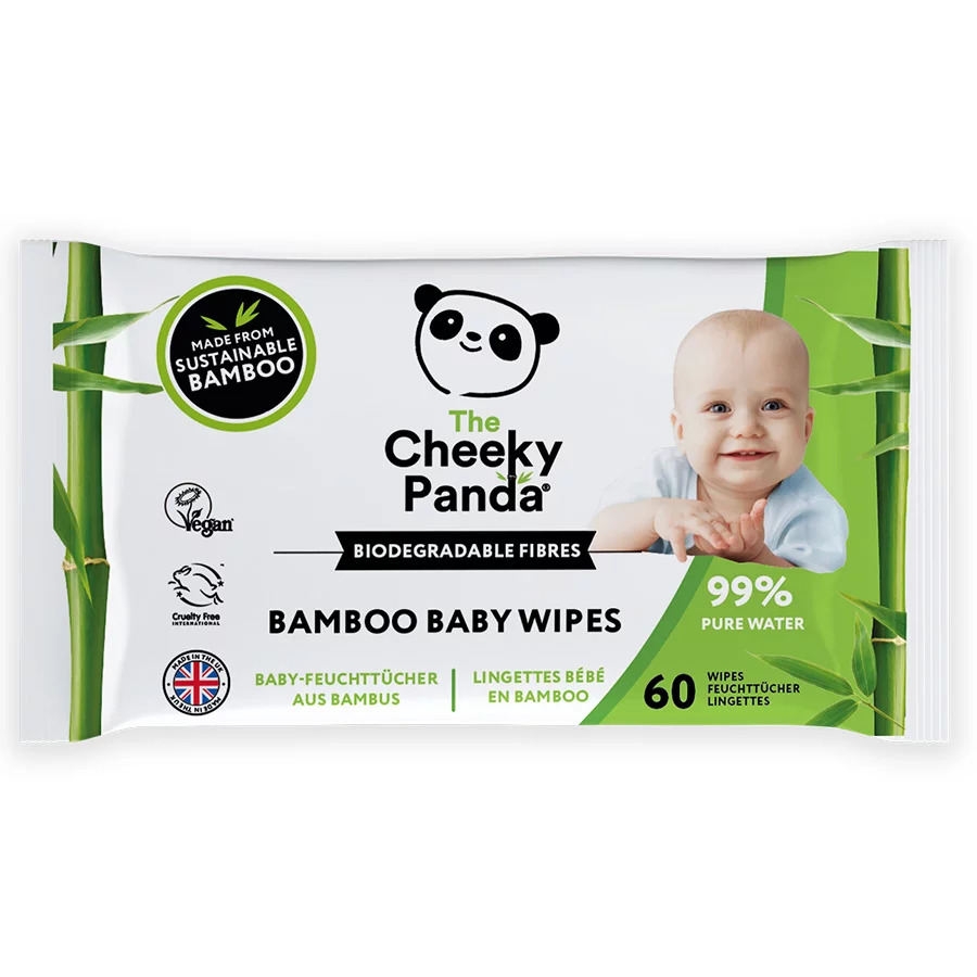 Cheeky Panda Bamboo Baby Wipes - 60 wipes