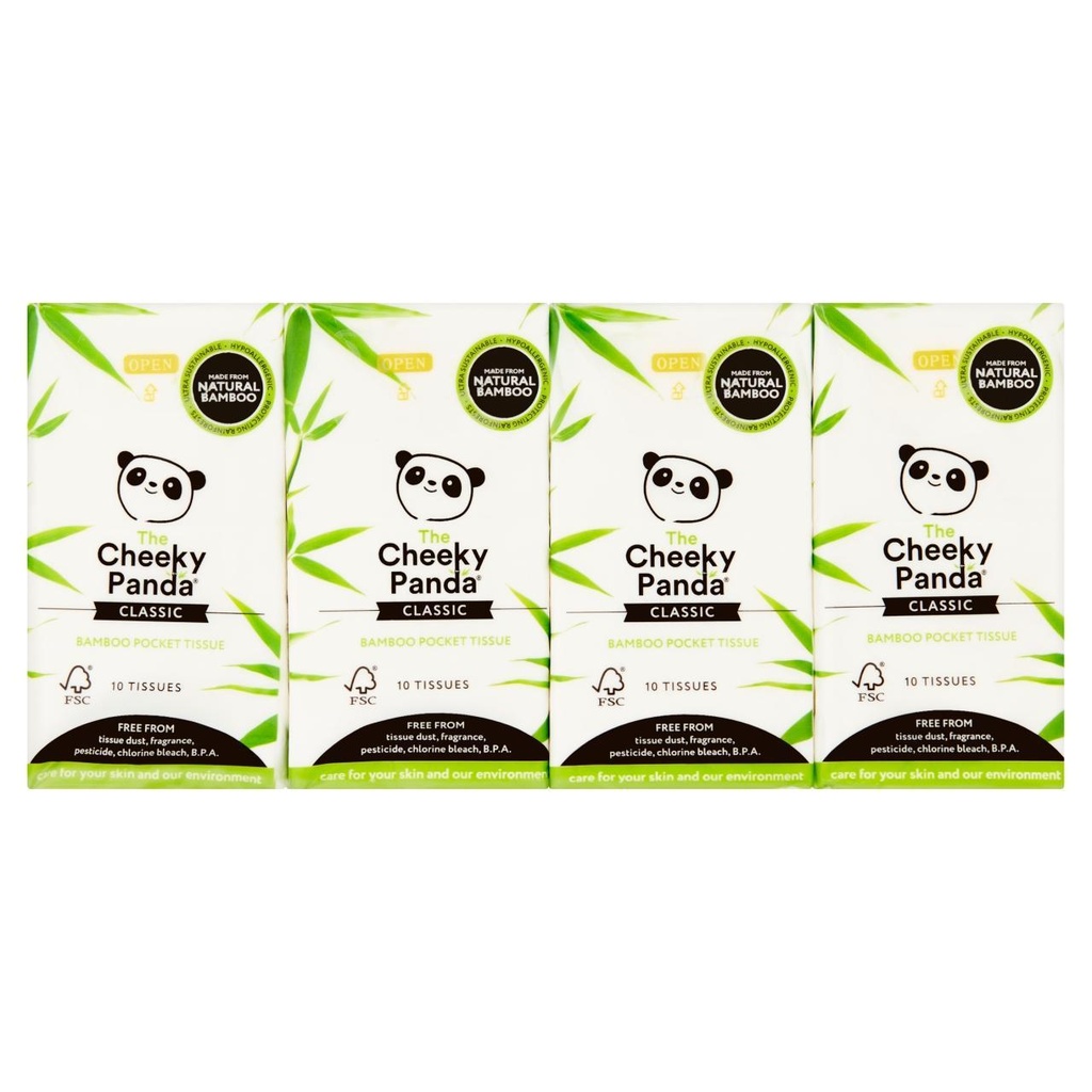 Cheeky Panda Bamboo Pocket Tissue - Classic 8 packs