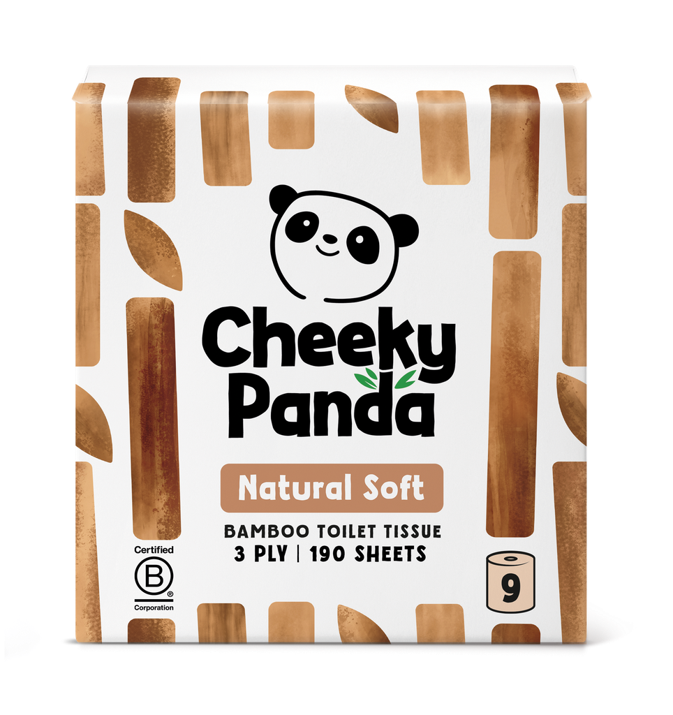 Cheeky Panda Bamboo Toilet Tissue - Natural Soft 9 Rolls