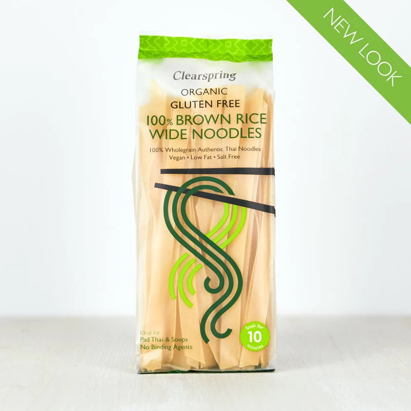 [15% OFF] Clearspring Organic Noodles - GF 100% Brown Rice Wide CS122 X 5 X 200g