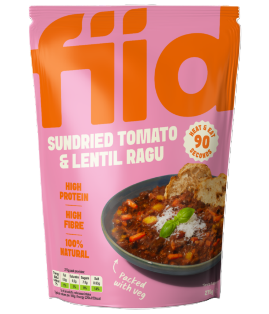 Fiid Vegan Ready Meals - Sundried Tomato & Lentil Ragu X 8 X 275g