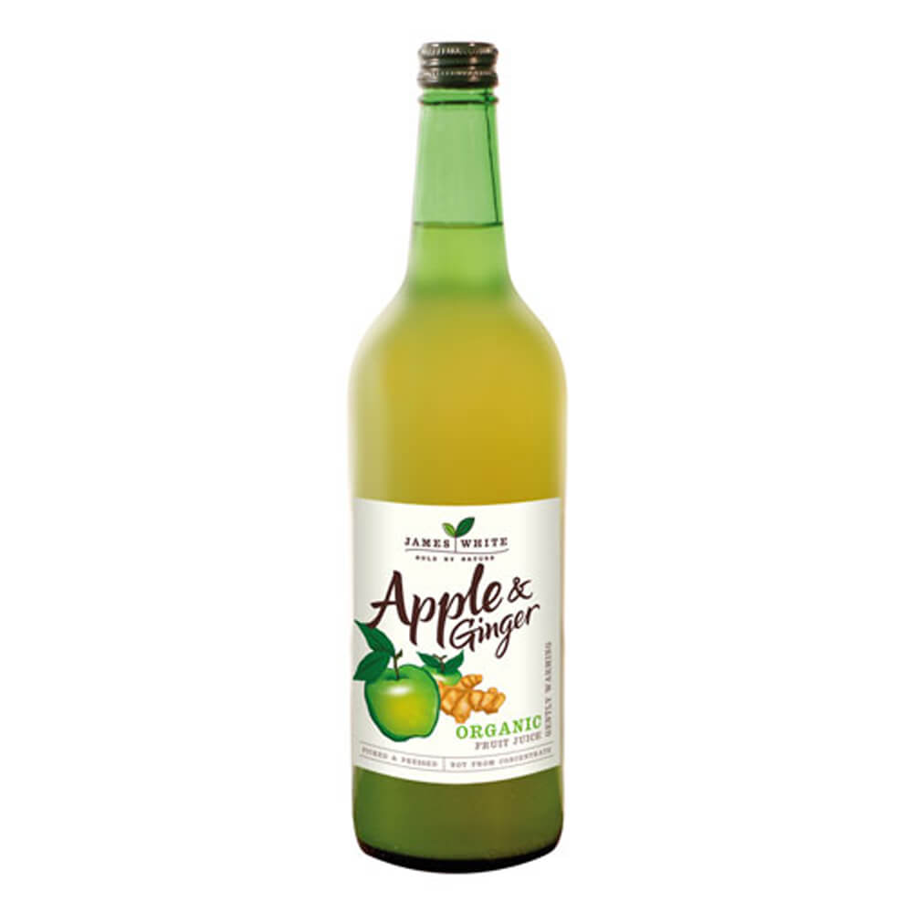[10% OFF] James White Organic Juices - Apple & Ginger X 6 X 75cl