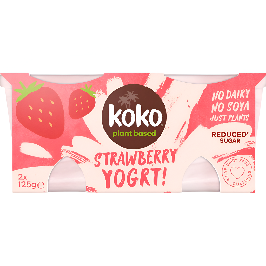 [20% OFF] Koko Dairy Free Coconut Yoghurt - Strawberry (2x125g) 250g