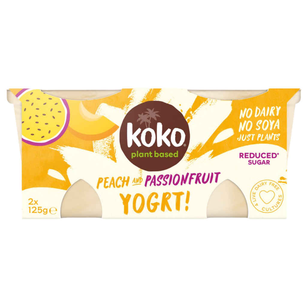 Koko Dairy Free Coconut Yoghurt - Peach & Passion (2x125g) 250g