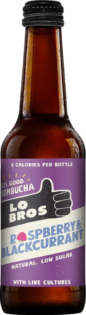[15% OFF] Lo Bros Kombucha - BOTTLE Raspberry Blackcurrant X 12 X 330ml