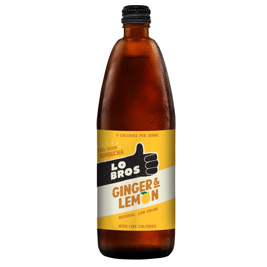 Lo Bros Kombucha - LARGE Ginger and Lemon X 6 X 750ml