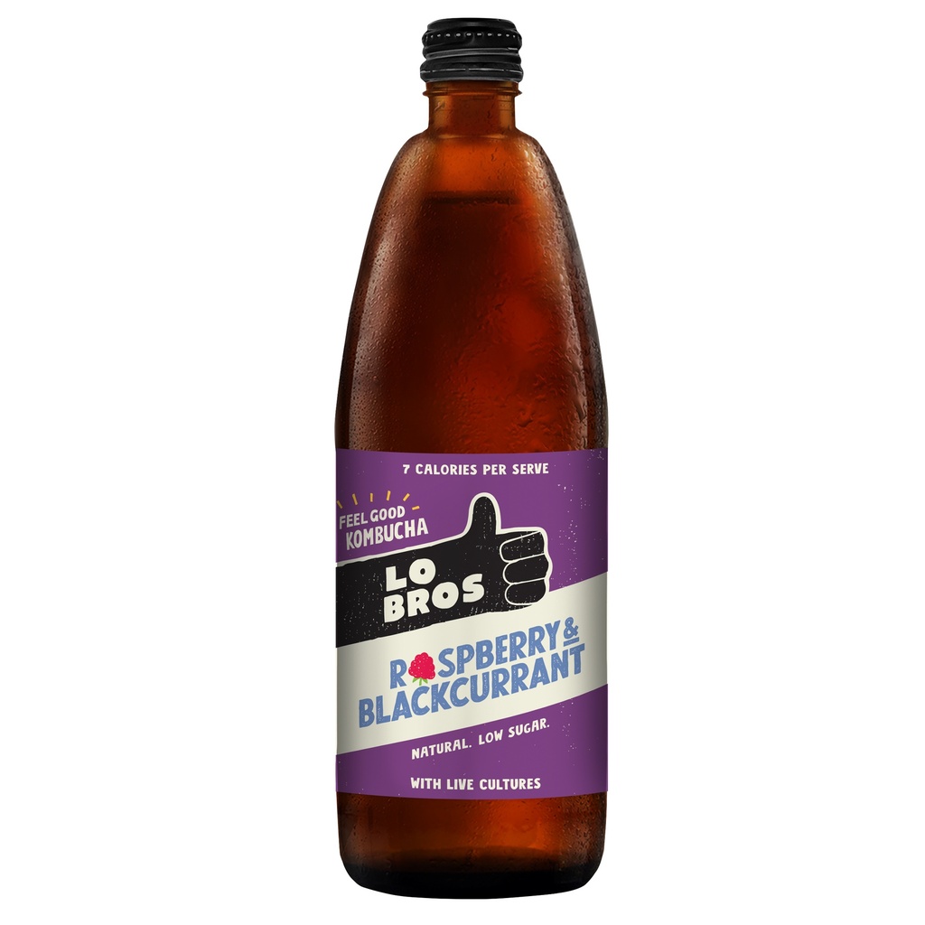 [15% OFF] Lo Bros Kombucha - LARGE Raspberry and Blackcurrant X 6 X 750ml