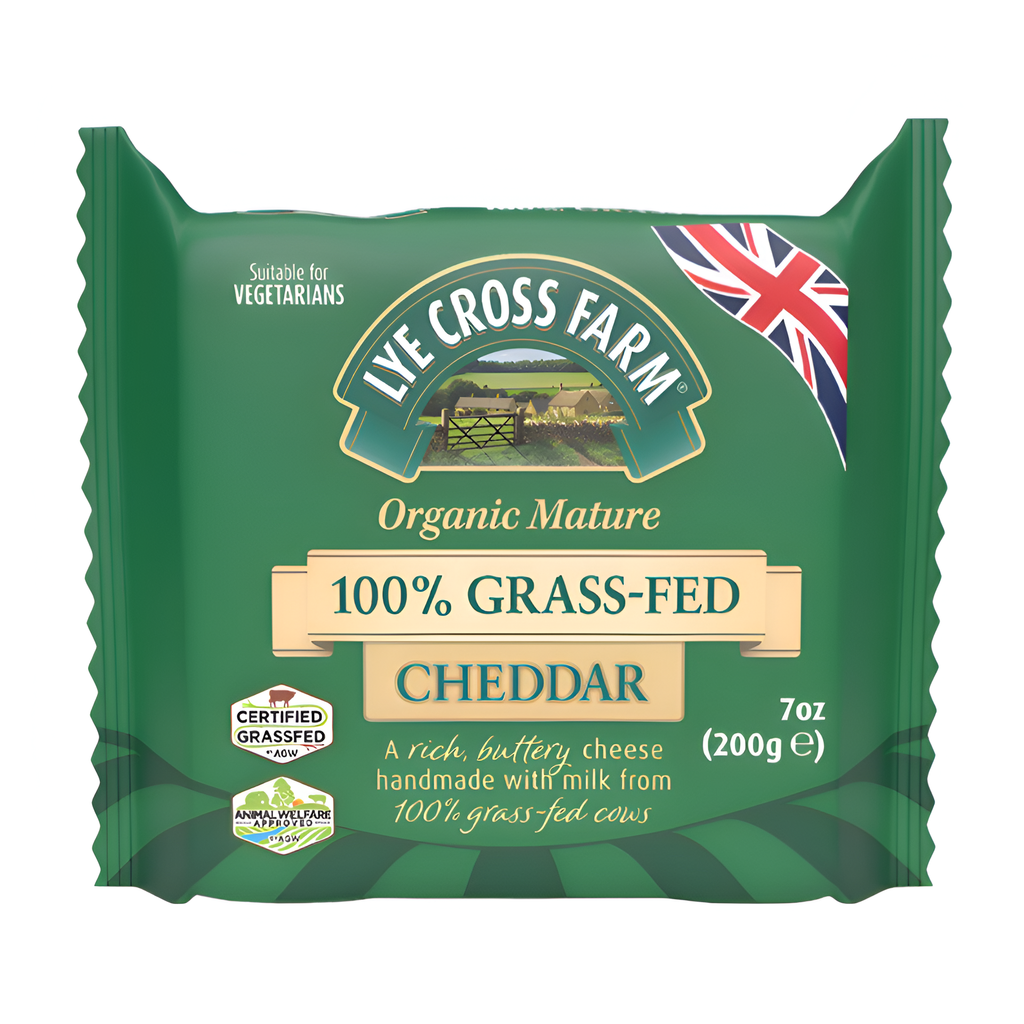Lye Cross Organic Cheddar Block - Organic 100% GRASS FED Mature 200g