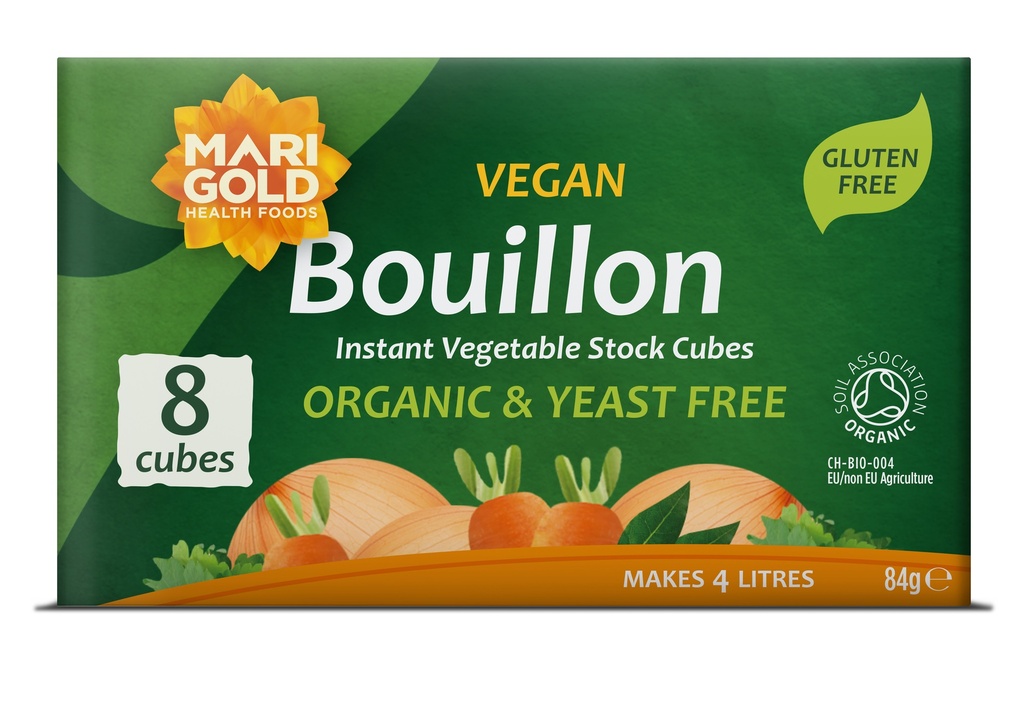 Marigold Stock Cube - Organic Green Yeast Free X 12 X 84g