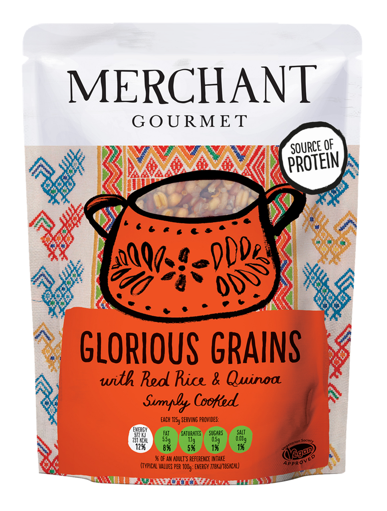 Merchant Gourmet Cooked Grains - Glorious Grains Red Rice & Quinoa Mix X 6 X 250g
