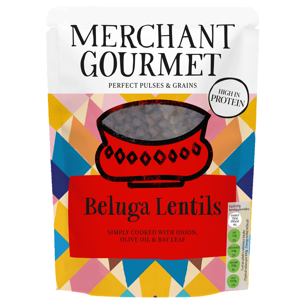 Merchant Gourmet Cooked Pulses - Beluga Lentils X 6 X 250g