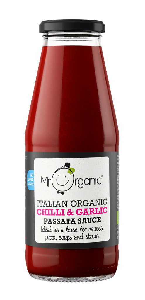 Mr Organic Passata - Chilli & Garlic Passata X 6 X 400g