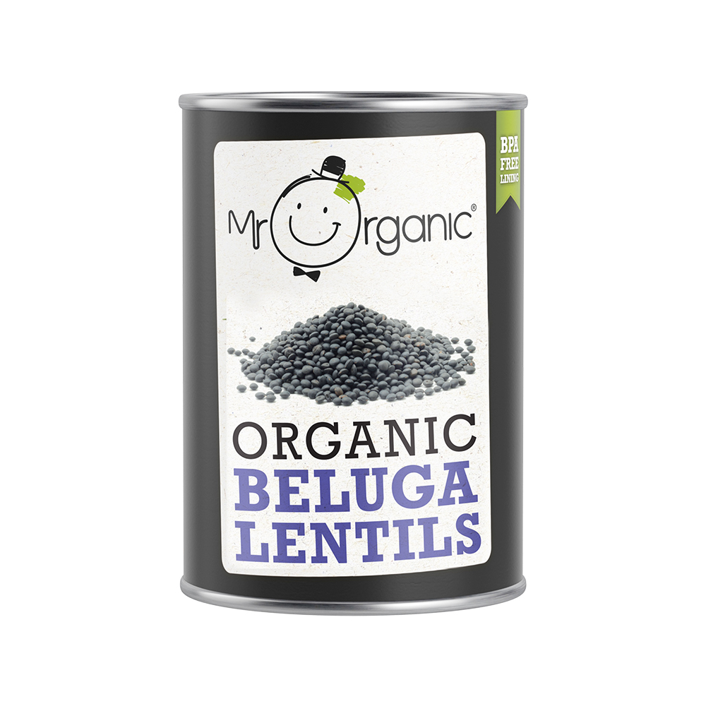 Mr Organic Vegetable & Pulse Cans - Beluga Lentils X 12 X 400g