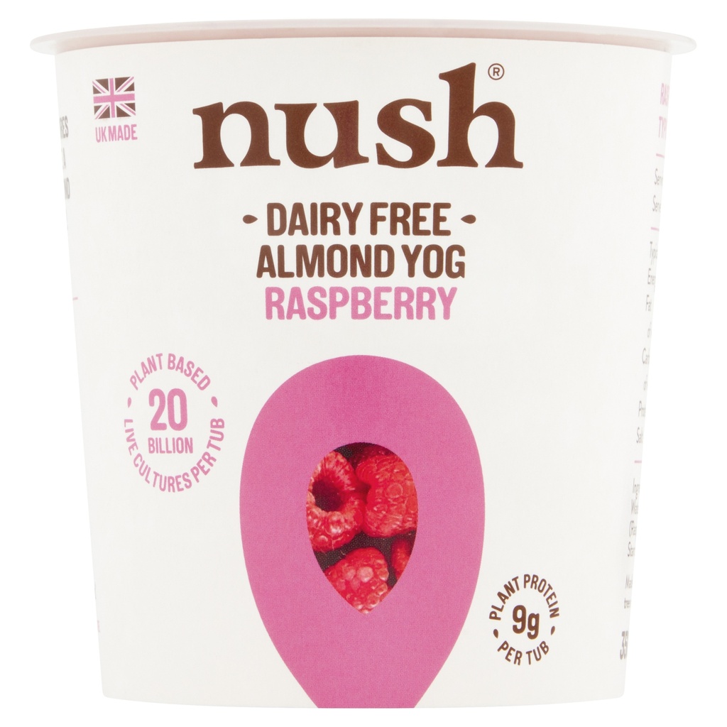 Nush Vegan Almond Yoghurt - LARGE Raspberry 350g
