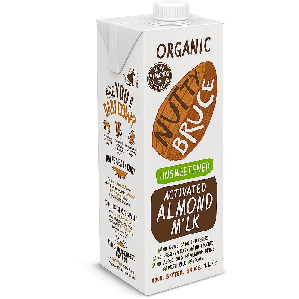 [15% OFF] Nutty Bruce Organic Plant Based Milk - Almond Unsweetend X 6 X 1L