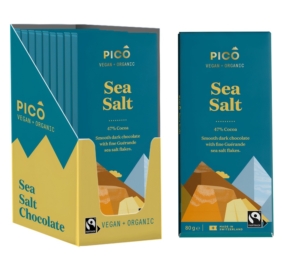 Pico Organic Vegan Chocolate - Sea Salt Chocolate X 10 X 80g