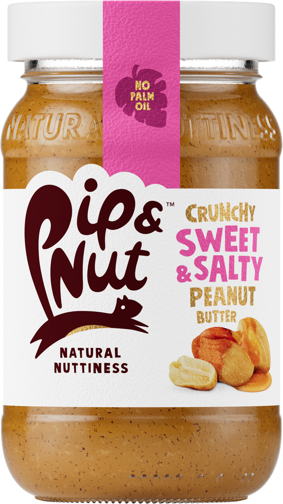Pip and Nut Peanut Butter - SMALL Sweet and Salty Crunchy X 6 X 300g