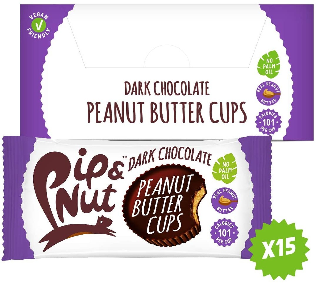 Pip and Nut Peanut Butter Cups - Dark Chocolate X 15 X 31g