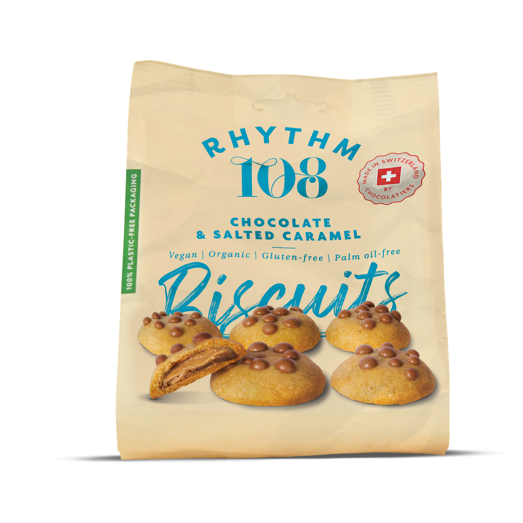 Rhythm 108 Vegan and GF Biscuits - Chocolate Salted Caramel Share Bag X 8 X 135g