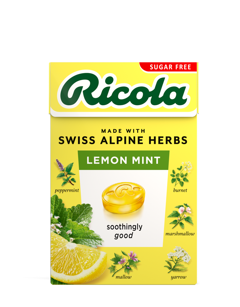 Ricola Sugar Free Cough Drops - BOX Lemon Mint X 20 X 45g