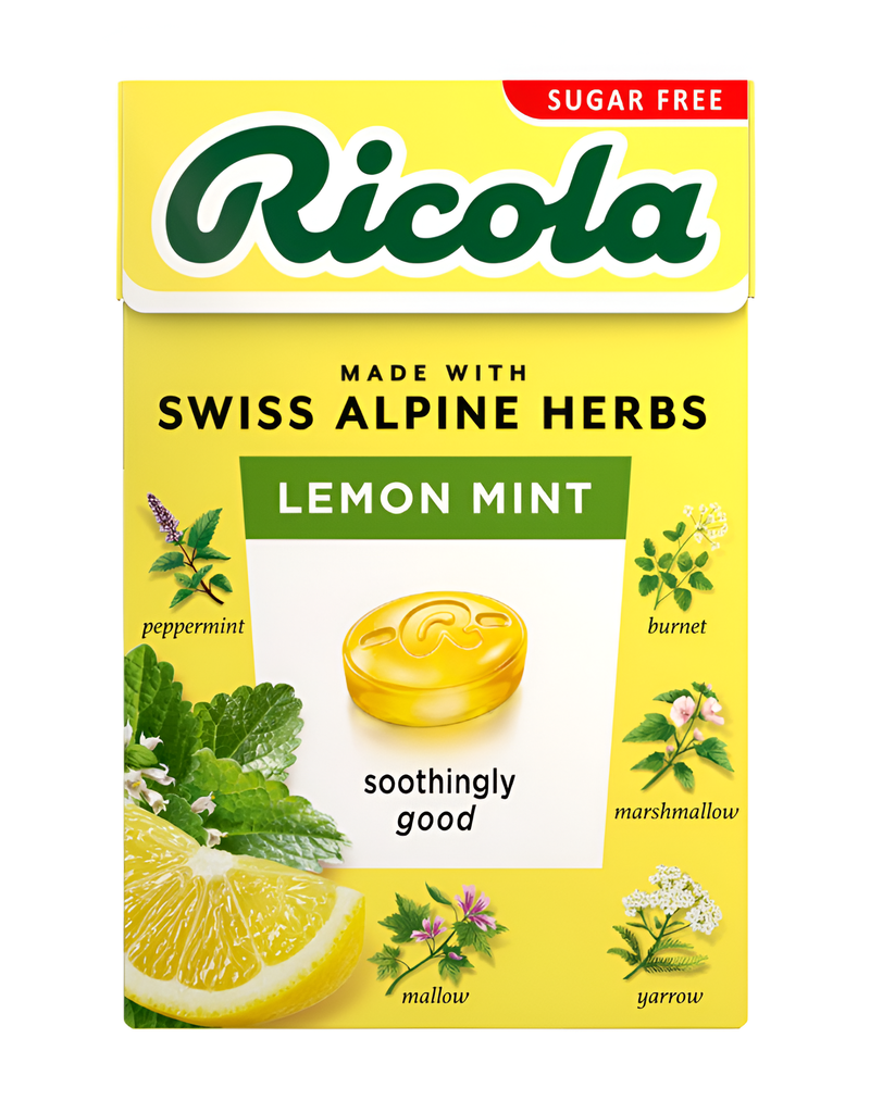 Ricola Sugar Free Sweets - BOX Lemon Mint X 20 X 45g
