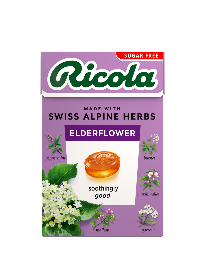 Ricola Sugar Free Cough Drops - BOX Elderflower X 20 X 45g
