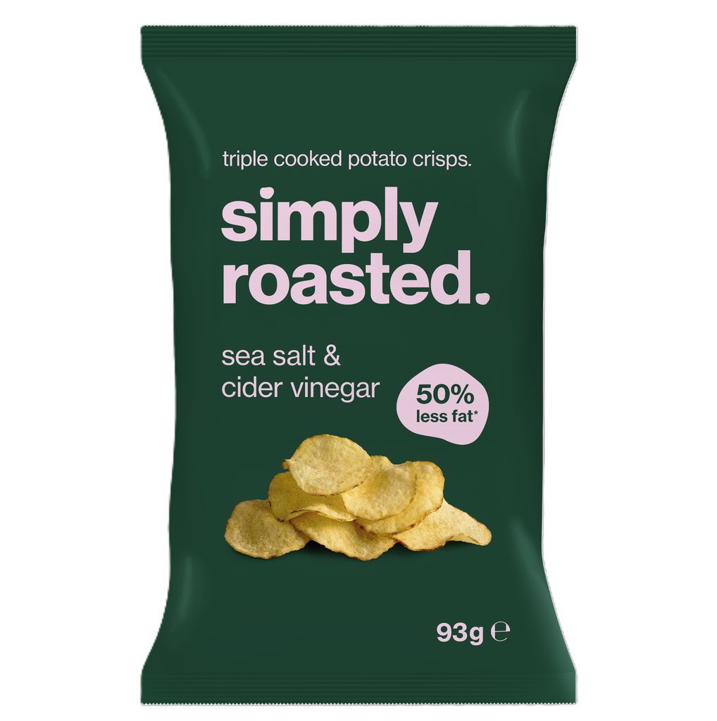 Simply Roasted Crisps - LARGE Sea Salt & Cider Vinegar X 12 X 93g