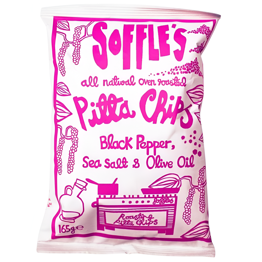 Soffles Pitta chips - Black Pepper Sea Salt & Olive Oil X 9 X 165g