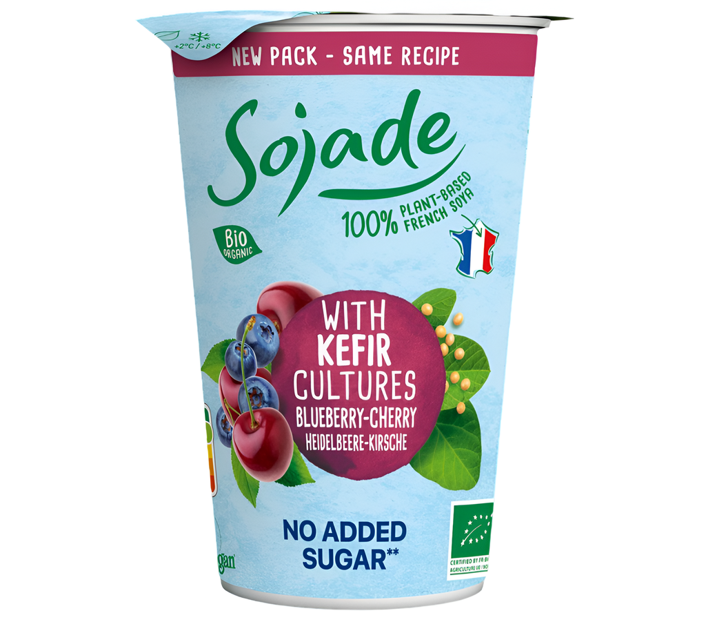Sojade Organic Vegan Kefir Drinks - Blueberry & Cherry Soya X 6 X 250ml