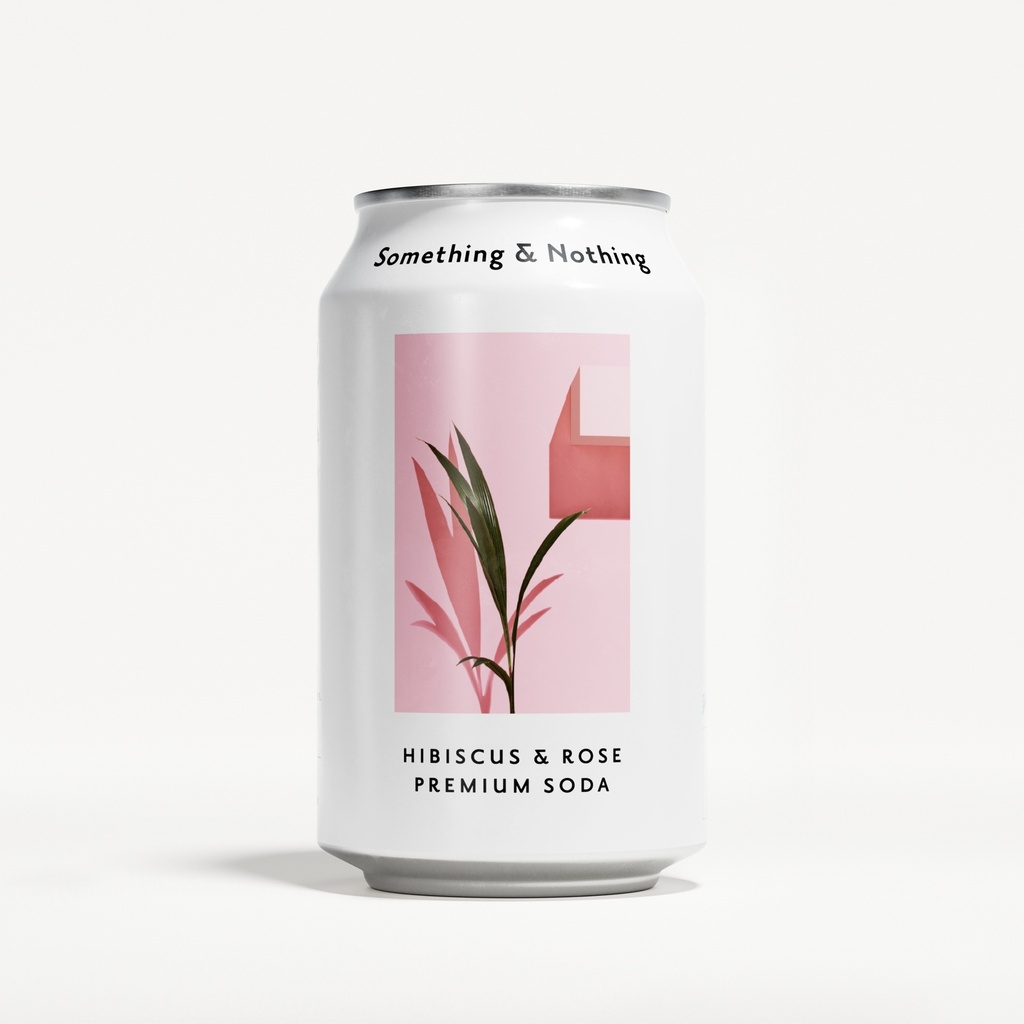 Something & Nothing Soda - Hibiscus and Rose Premium Soda X 12 X 330ml