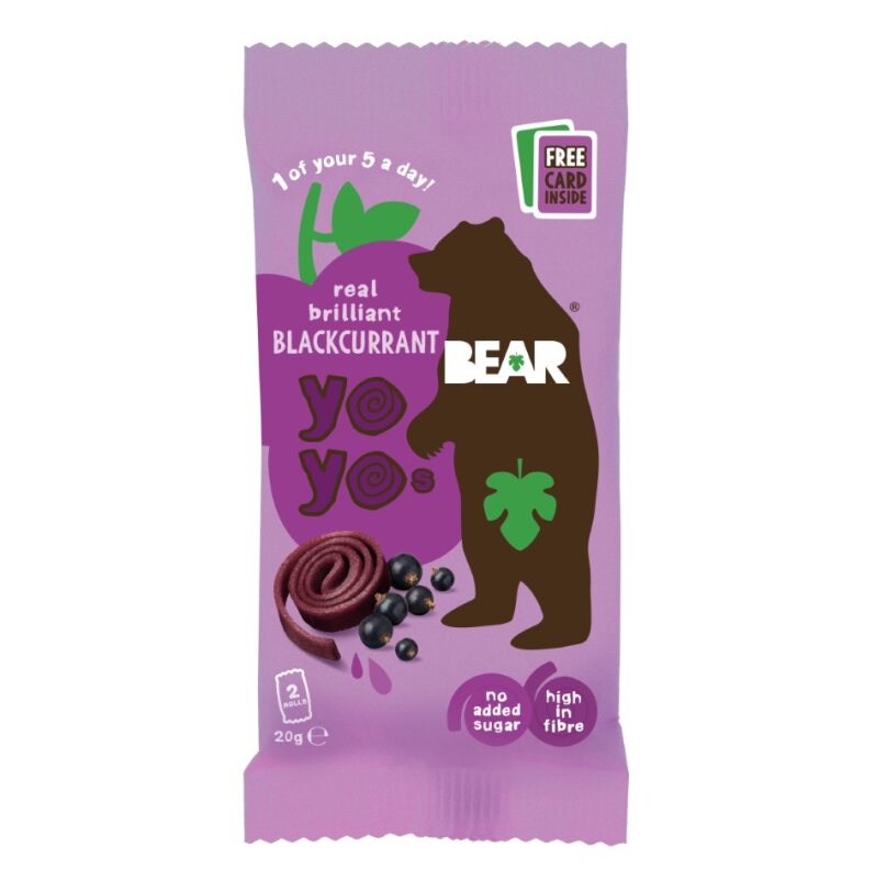 Bear Yoyo Fruit Rolls - Blackcurrant X 18 X 20g