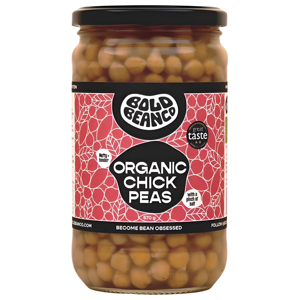 Bold Bean Co Organic Beans - MEDIUM JAR Chickpeas X 6 X 570g