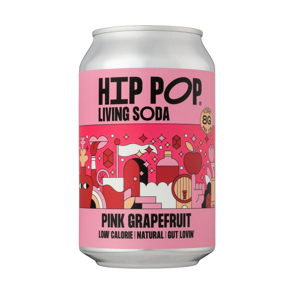 [20% OFF] Hip Pop Gut Lovin Soda - Pink Grapefruit X 12 X 330ml
