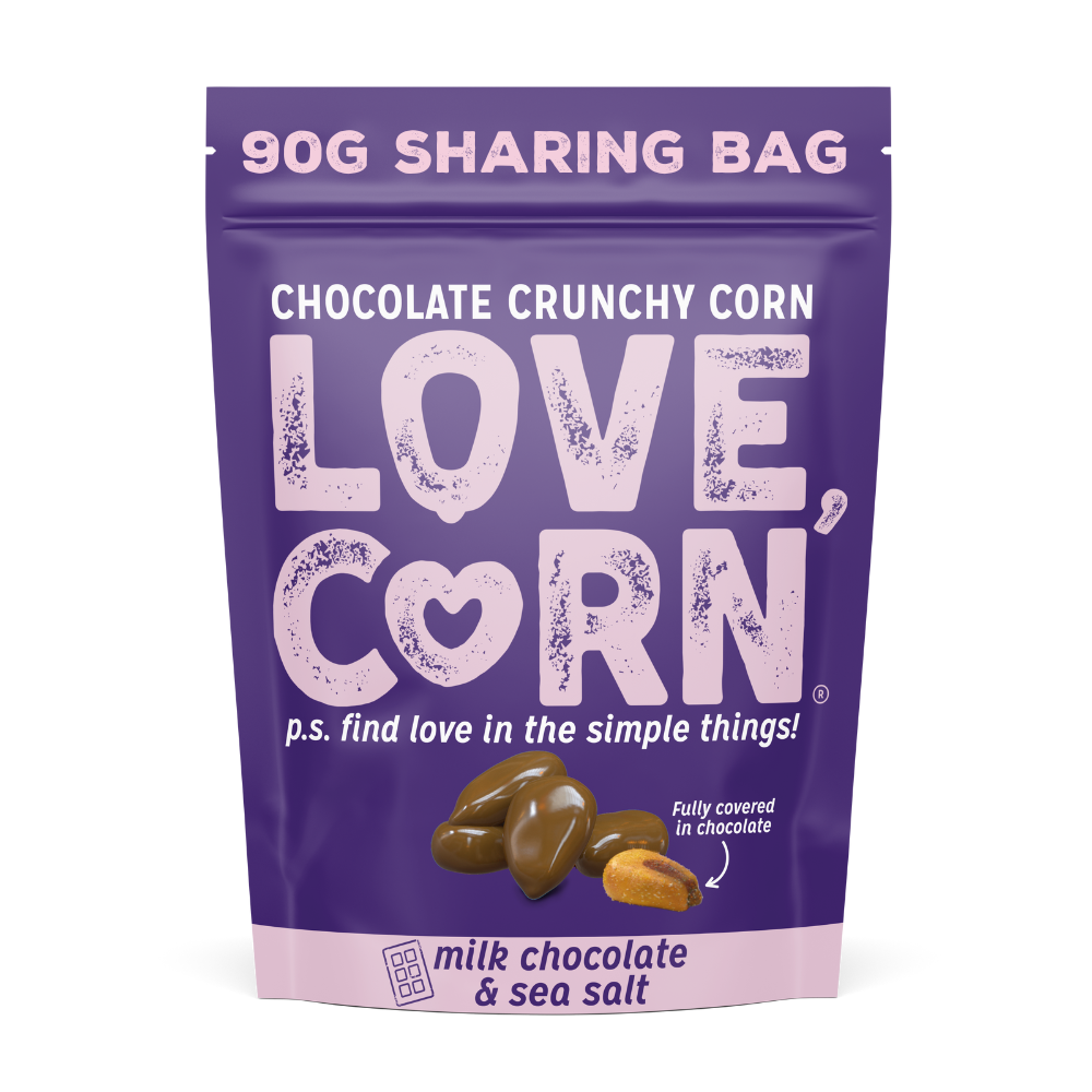 Love Corn Snack - Sharing Milk Chocolate and Sea Salt X 6 X 90g