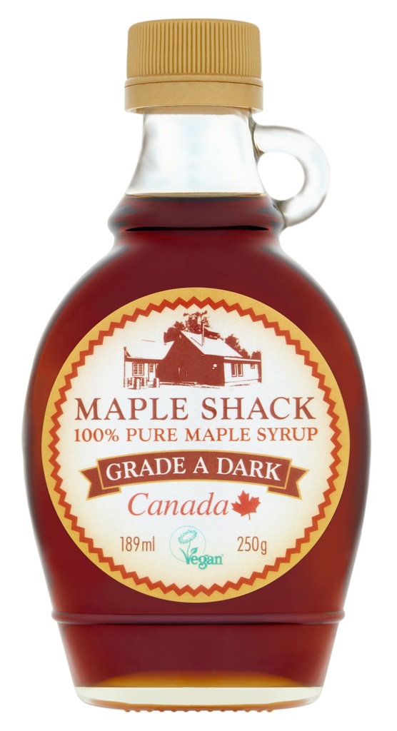 Maple Shack Pure Maple Syrup - Grade A Dark Robust Taste X 12 X 250g