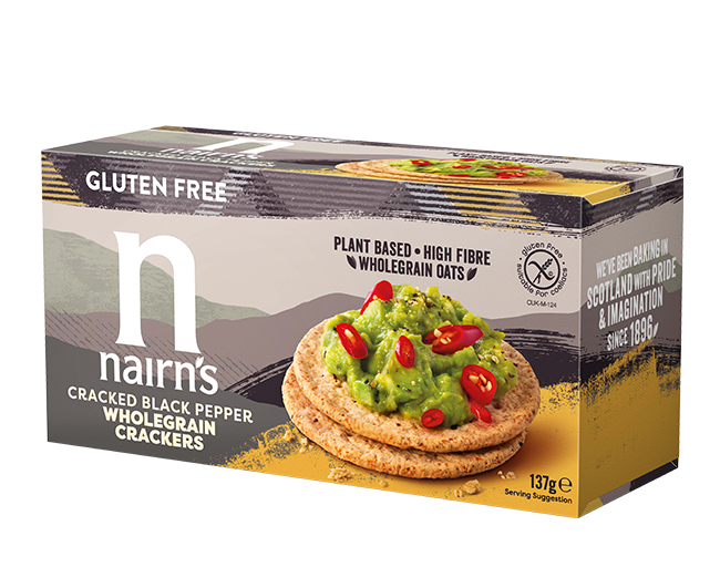 Nairns Gluten Free Crackers - Wholegrain Cracked Black Pepper X 8 X 137g