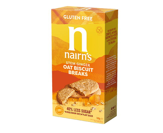 Nairns Oat Biscuits - GF Oats and Ginger Breaks X 7 X 160g