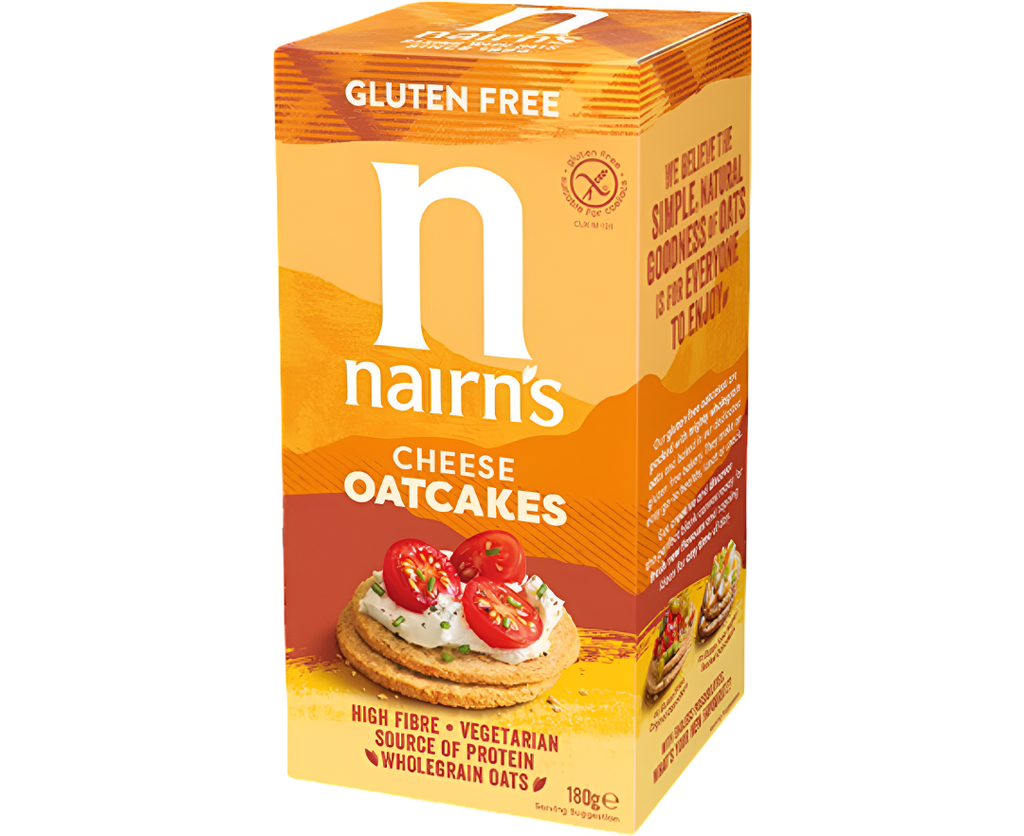 [20% OFF] Nairns Oatcakes - GLUTEN FREE Cheese Oatcakes X 8 X 180g