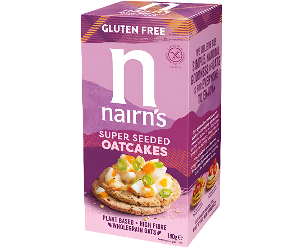 [20% OFF] Nairns Oatcakes - GLUTEN FREE Super Seeded Oatcakes X 8 X 180g