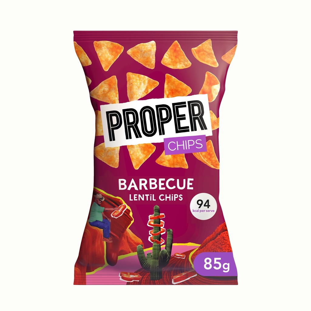 Proper Chips - Barbecue Lentil X 8 X 85g
