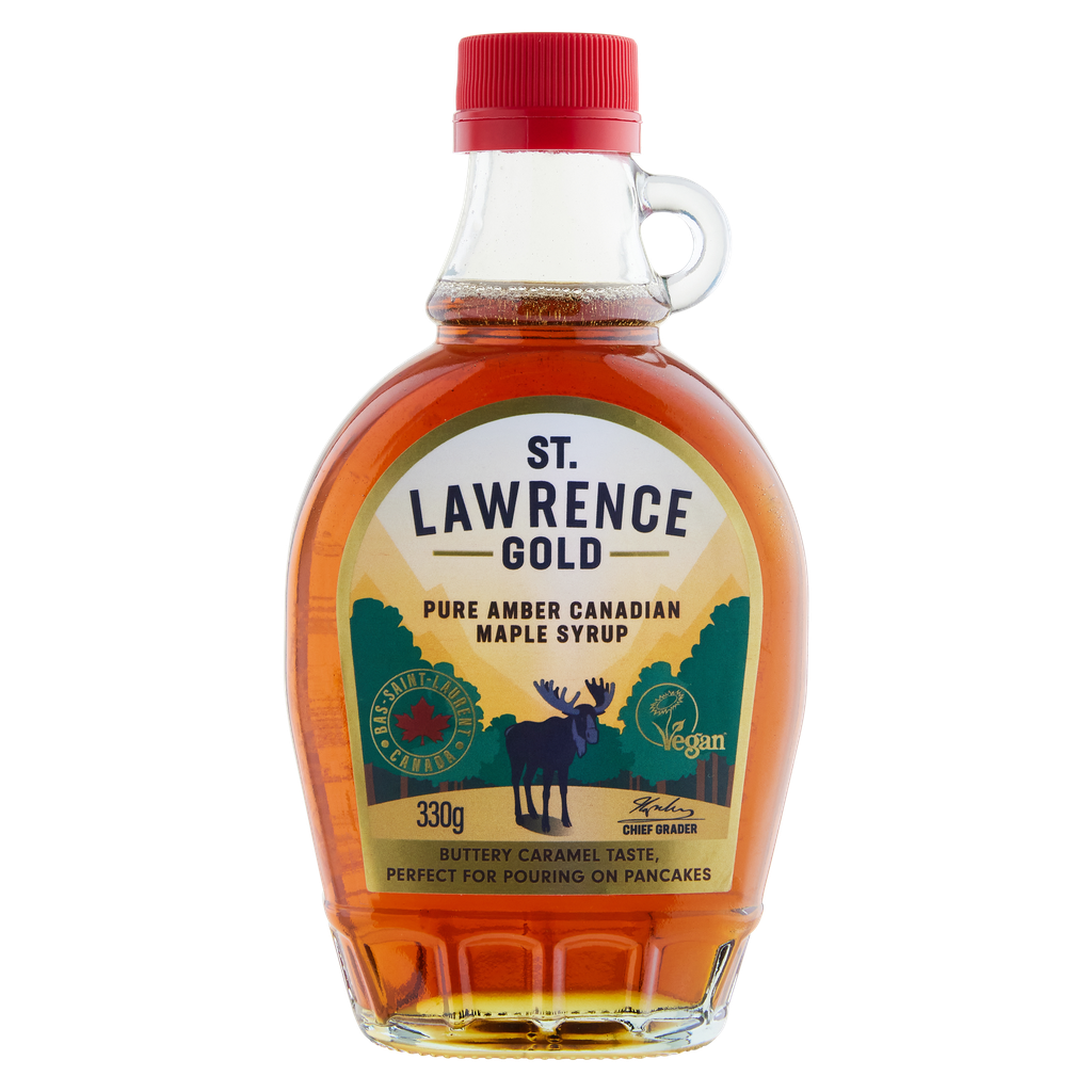 St. Lawrence Gold Maple Syrup - Grade A Amber Rich Taste X 12 X 330g