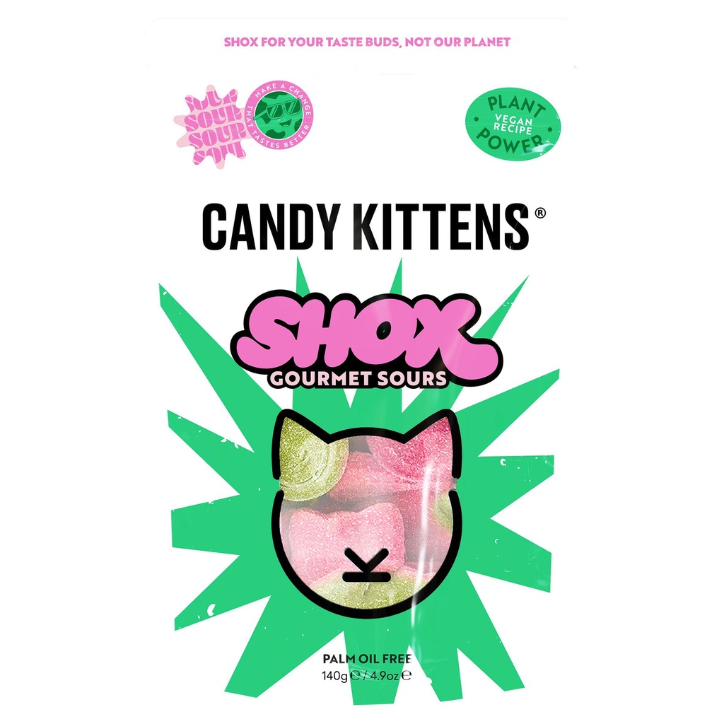 [25% OFF] Candy Kittens Sweets - Sour Shox X 10 X 140g