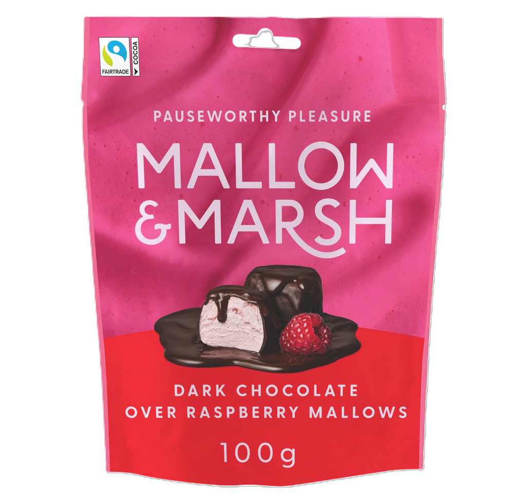 Mallow and Marsh Marshmallows - Raspberry and Dark Chocolate X 6 X 100g