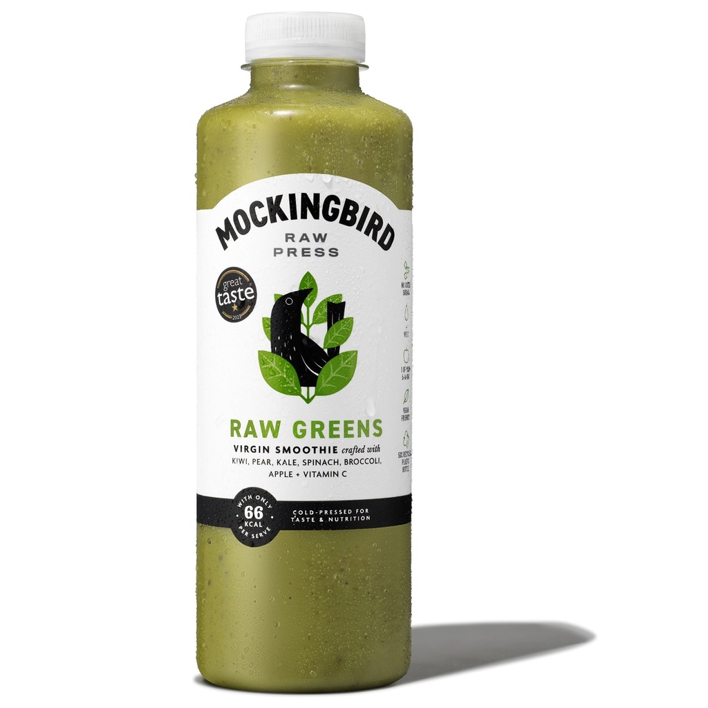 Mockingbird Raw Press Smoothie - LARGE Raw Greens 750ml