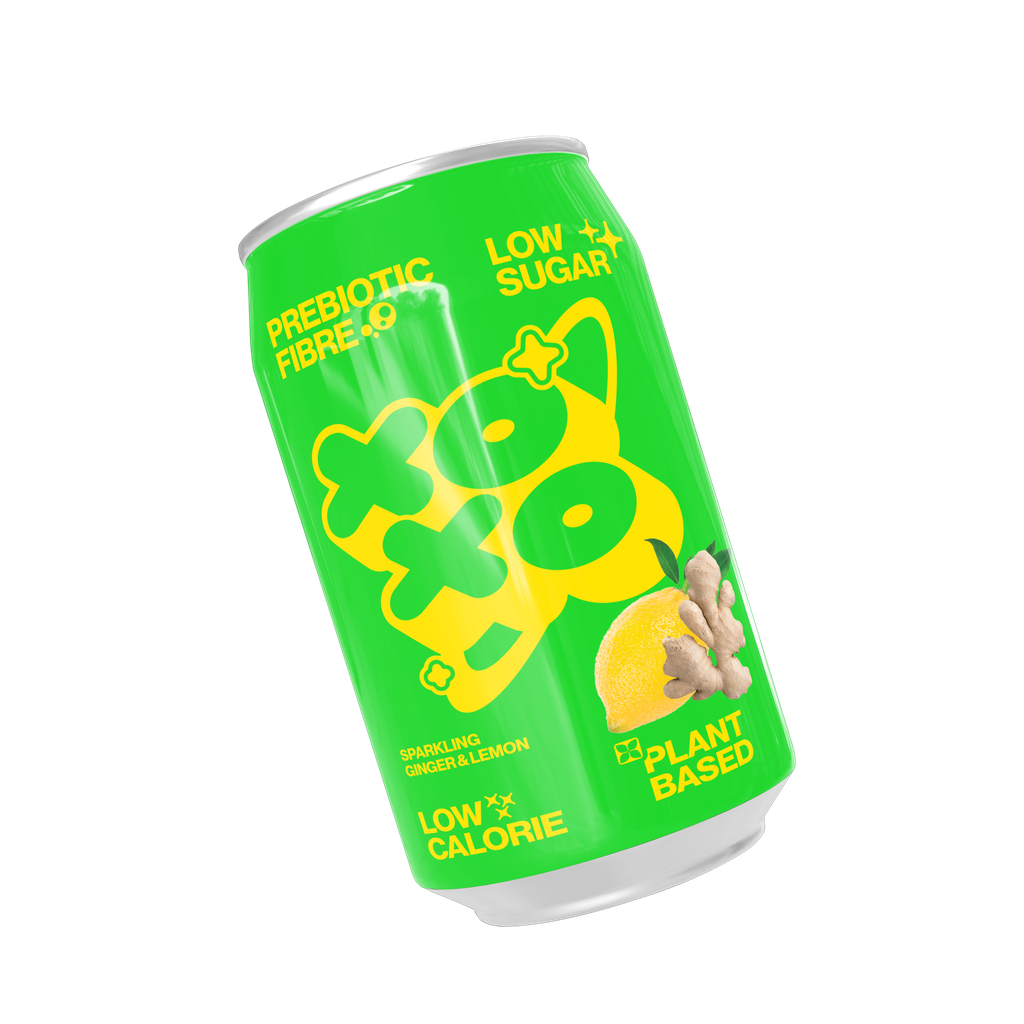 XOXO Prebiotic Sparkling Soda - Ginger and Lemon X 12 X 330ml