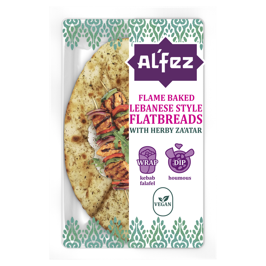 Al Fez Lebanese Flatbreads - Flame Baked with Herby Zaatar 2pc X 8 X 180g